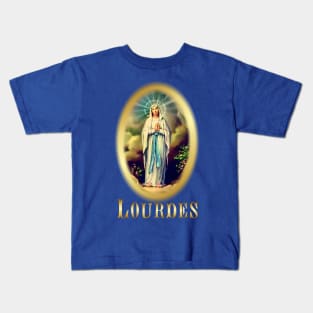 Our Lady of Lourdes Virgin Mary France St Bernadette France Catholic Kids T-Shirt